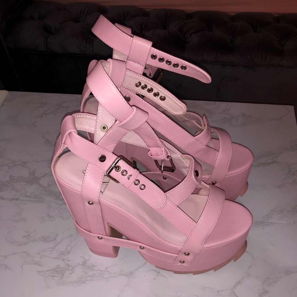 Y.R.U. Pink Nightcall Platform Heels